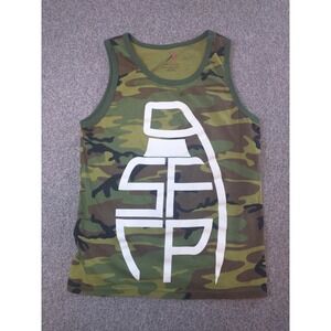 Rothco Mens Camouflage Tank Top Green Woodland Camo Graphic Print Small RN 37572